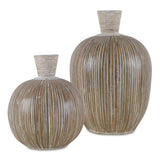 Islander White Washed Vases (Set of 2)