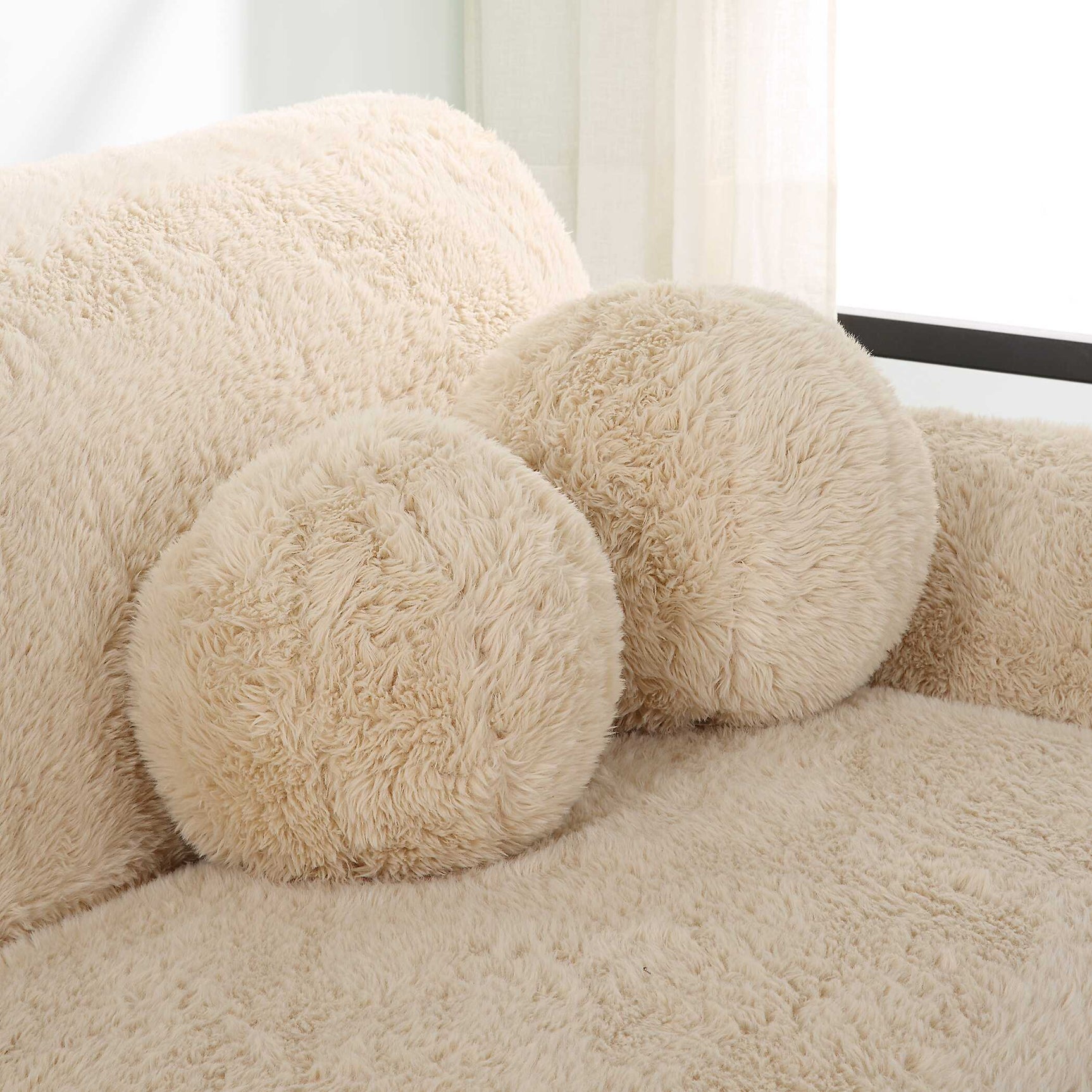 Abide Ball Brown Sheepskin Pillows (Set of 2)