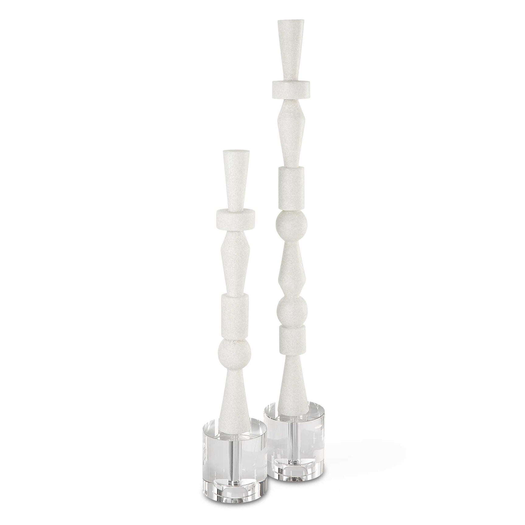 Norte White Stone Sculptures (Set of 2)