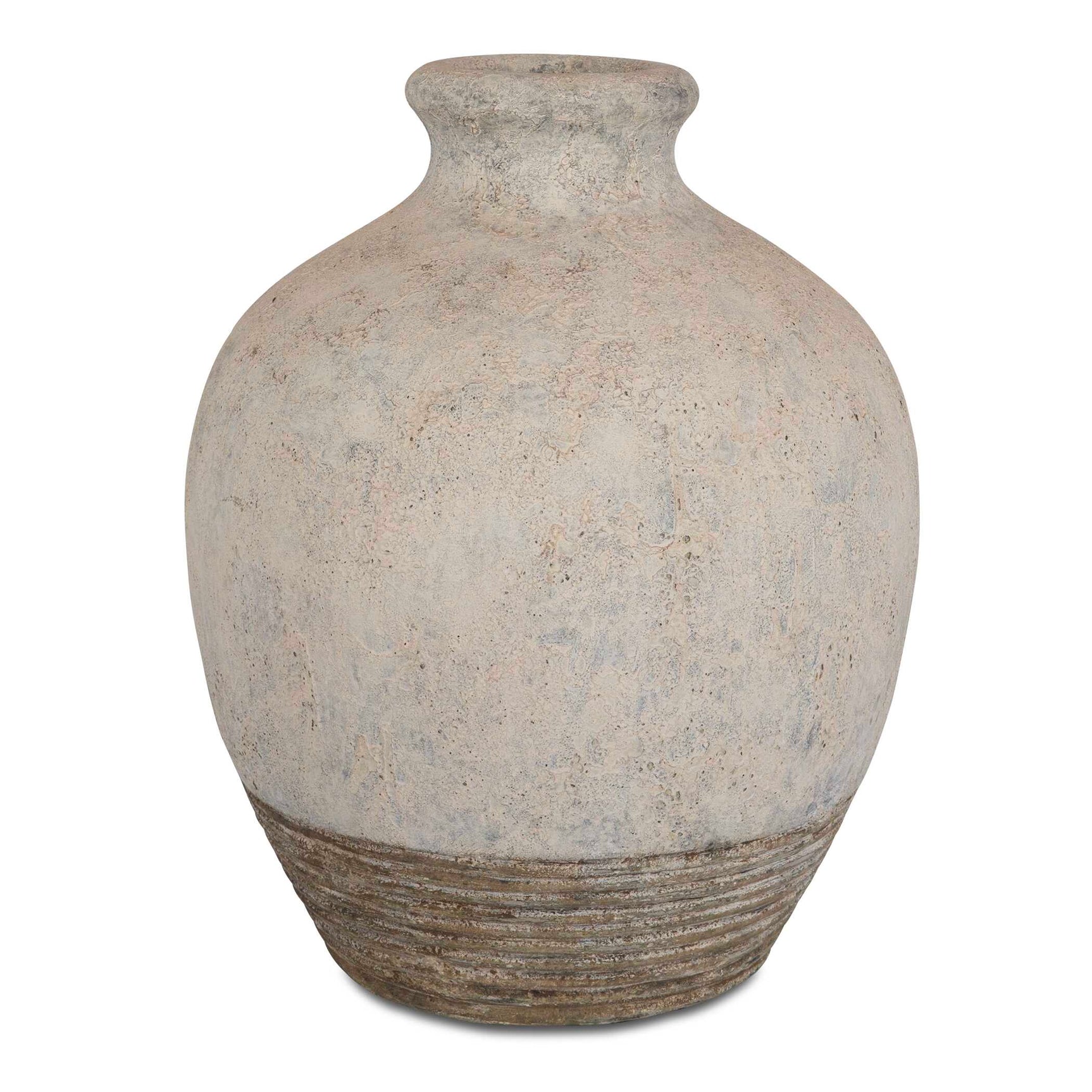 Fernandina Brown/White Oversized Rustic Vase