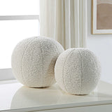 Capra Ball White Sheepskin Pillows (Set of 2)