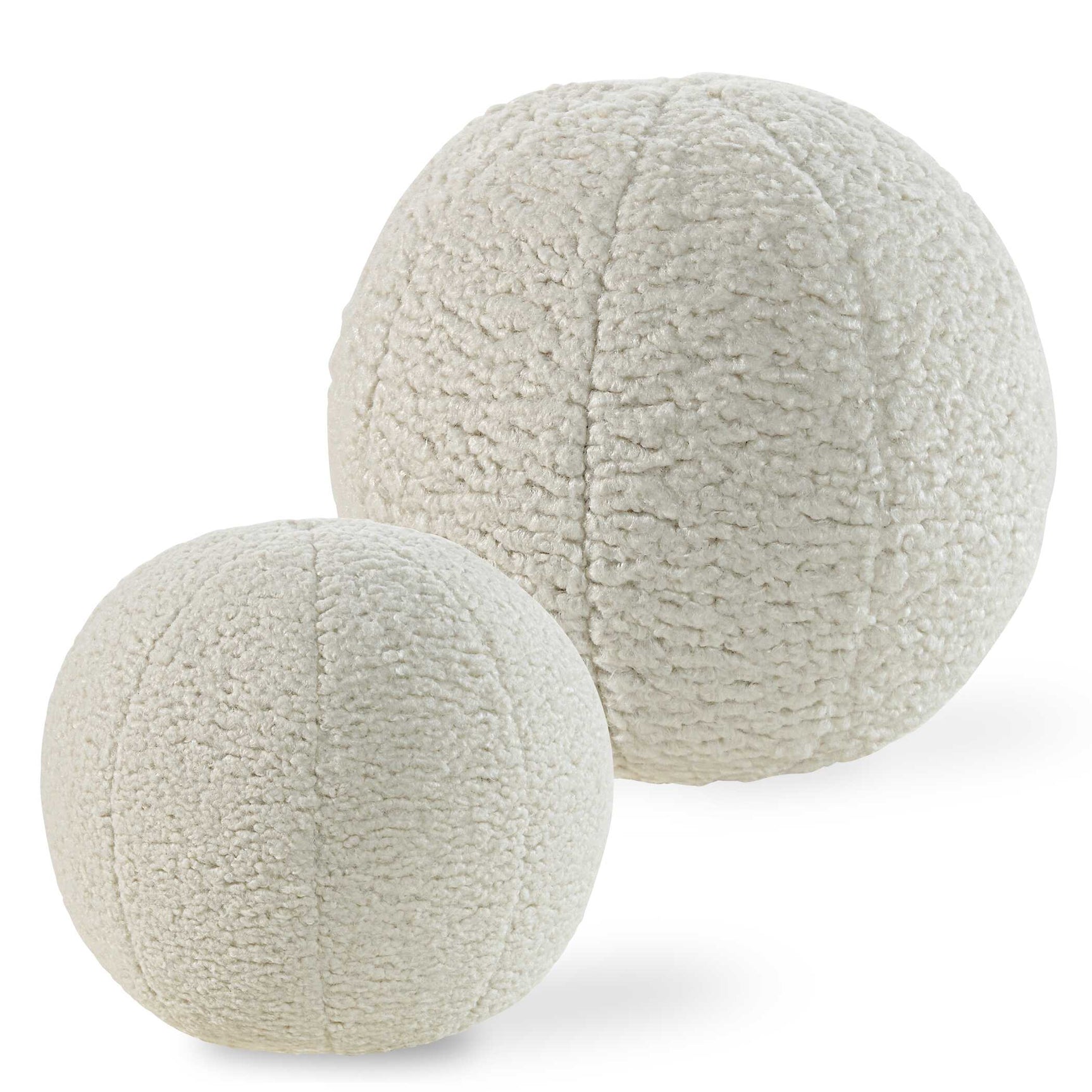 Capra Ball White Sheepskin Pillows (Set of 2)