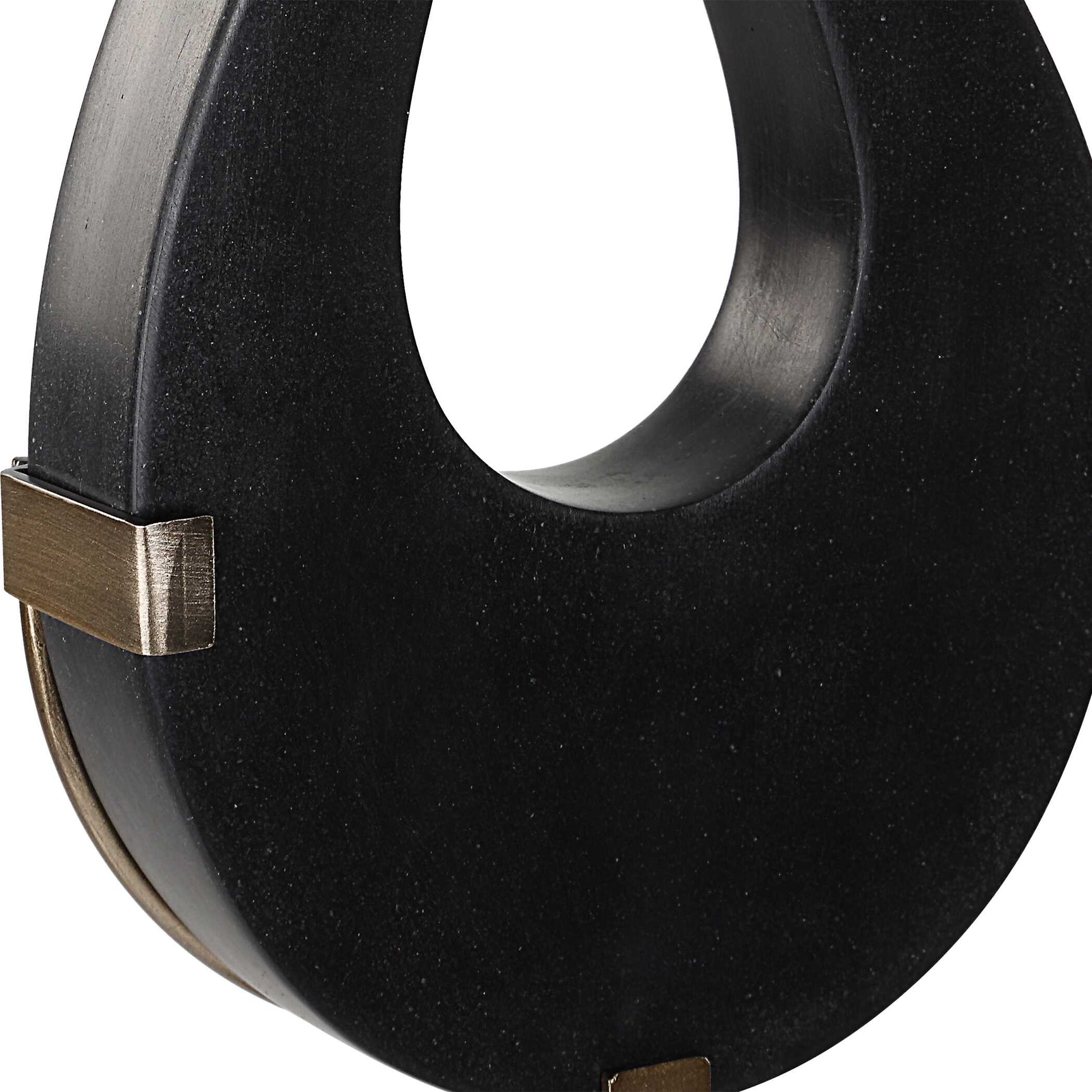 Black Flame Black/Brass Sculptures (Set of 2)