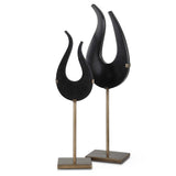 Black Flame Black/Brass Sculptures (Set of 2)