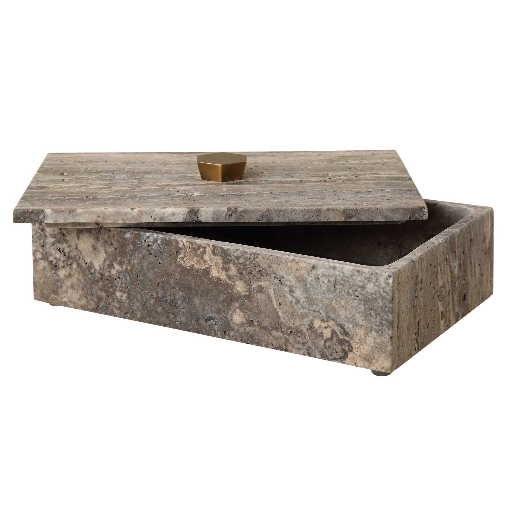 Griseus Gray Travertine Stone Box