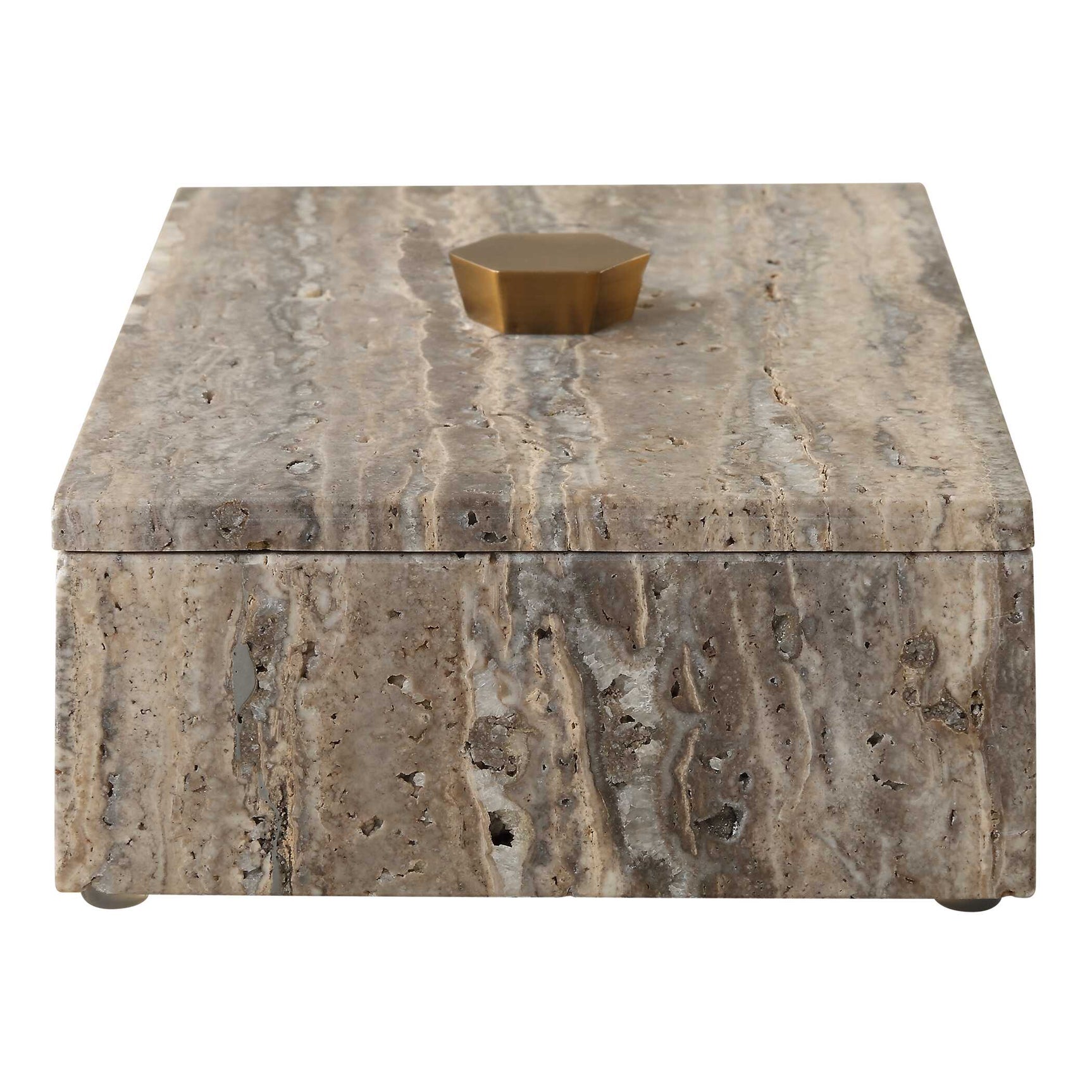 Griseus Gray Travertine Stone Box