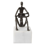 Sit Back Relax And Read Bronze/Brown/White Iron Sculpture