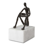 Sit Back Relax And Read Bronze/Brown/White Iron Sculpture