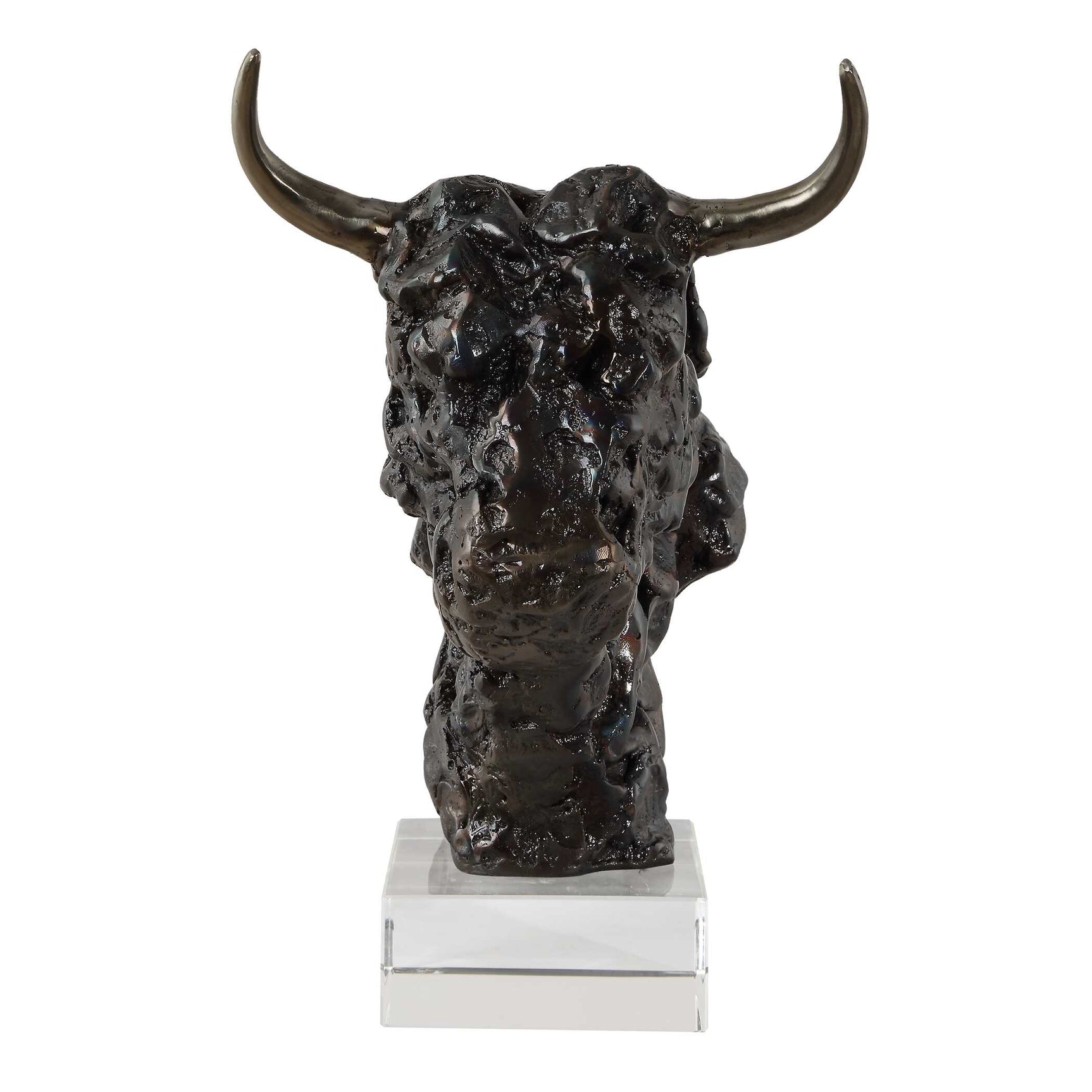 Bison Bronze Bust Sculpture