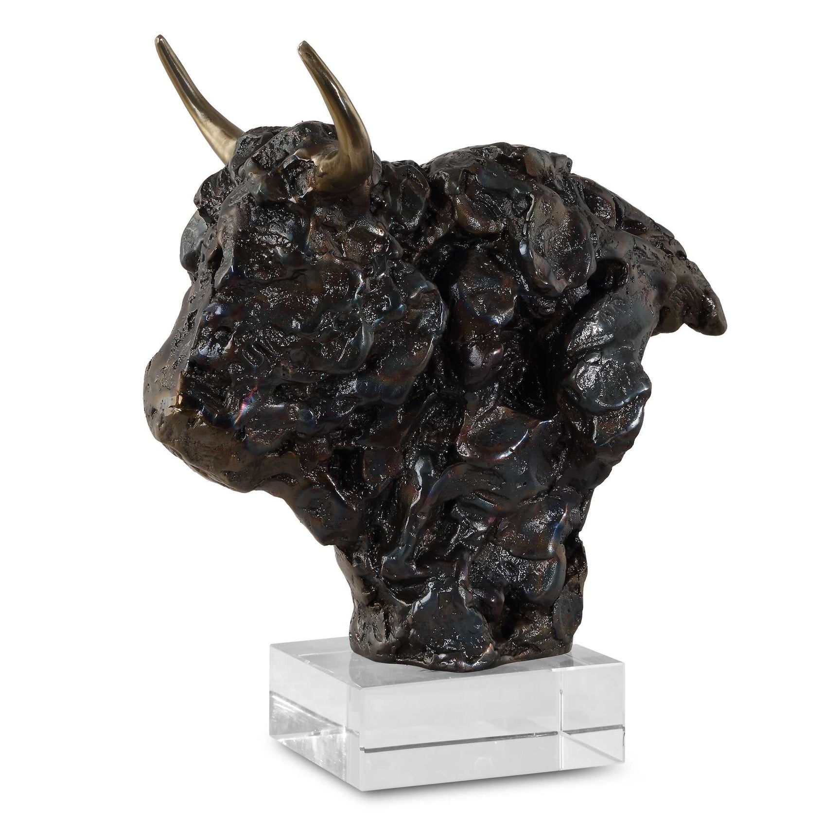 Bison Bronze Bust Sculpture
