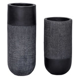 Woven Shadow Black Vases (Set of 2)