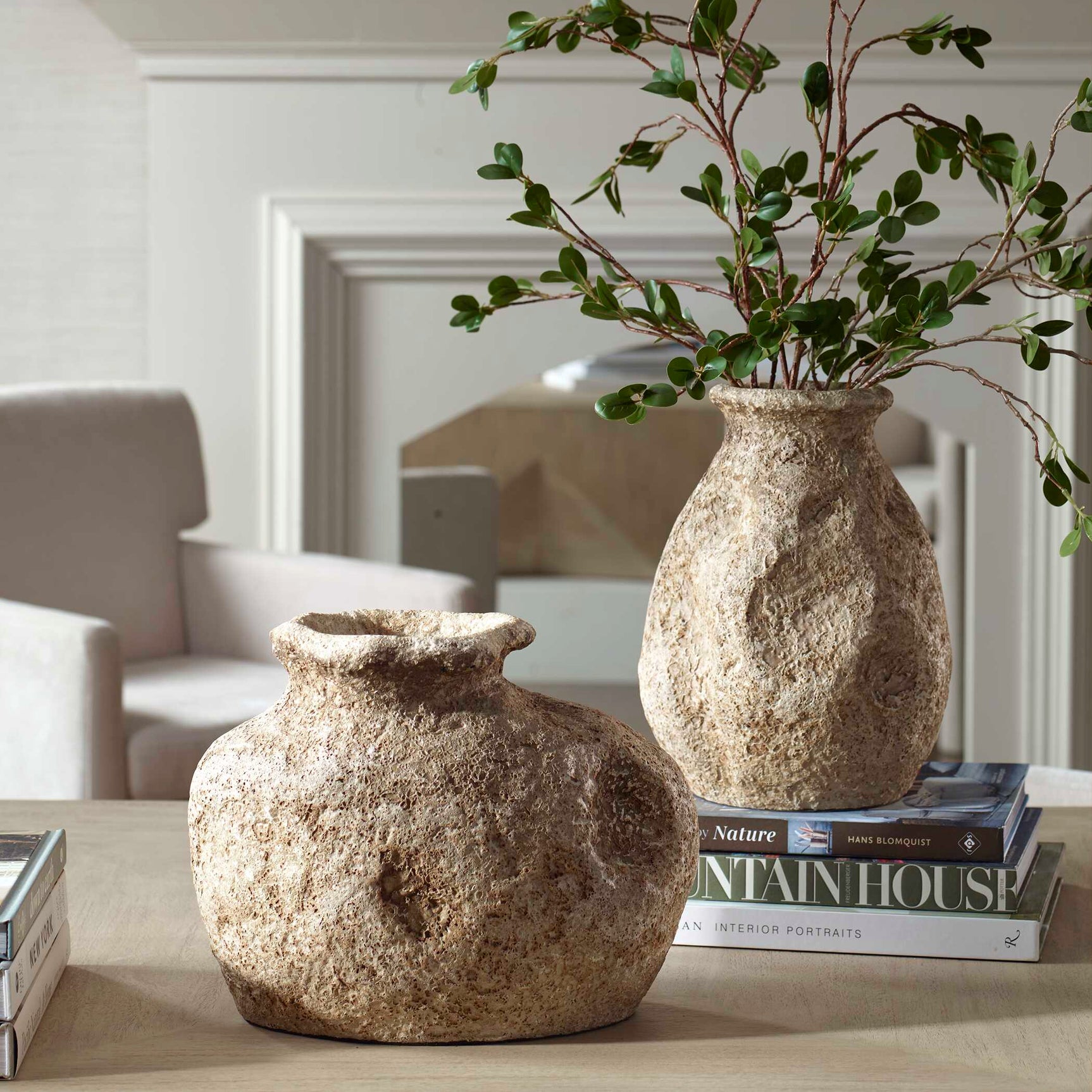 Ancient Echos Brown Vases (Set of 2)