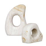 Stone Flow Brown/White Outdoor Sculptures (Set of 2)