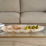 Organic Elegance Brown/White Wavy Oval Bowl