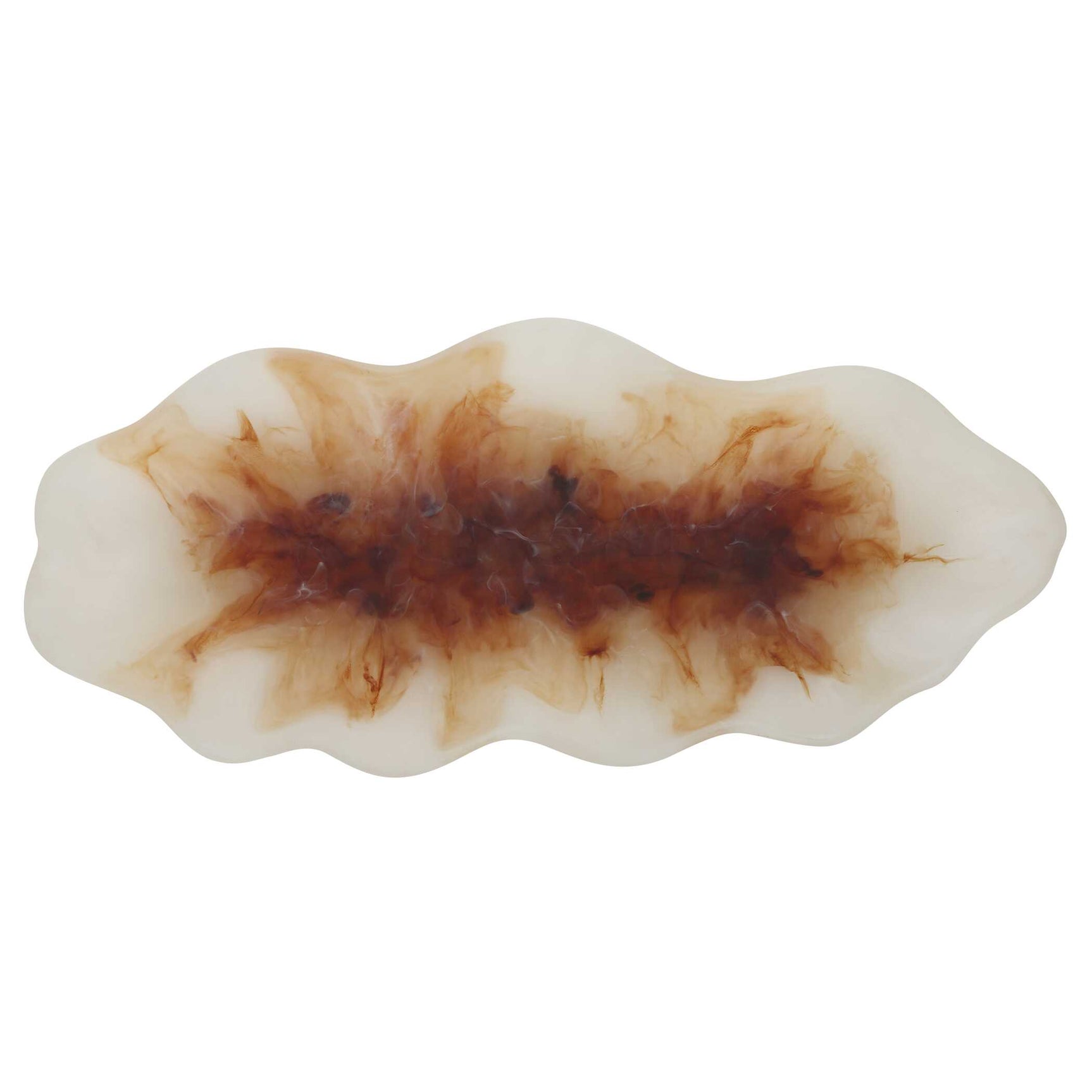Organic Elegance Brown/White Wavy Oval Bowl