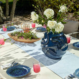 Helix Swirl Blue Outdoor Vase