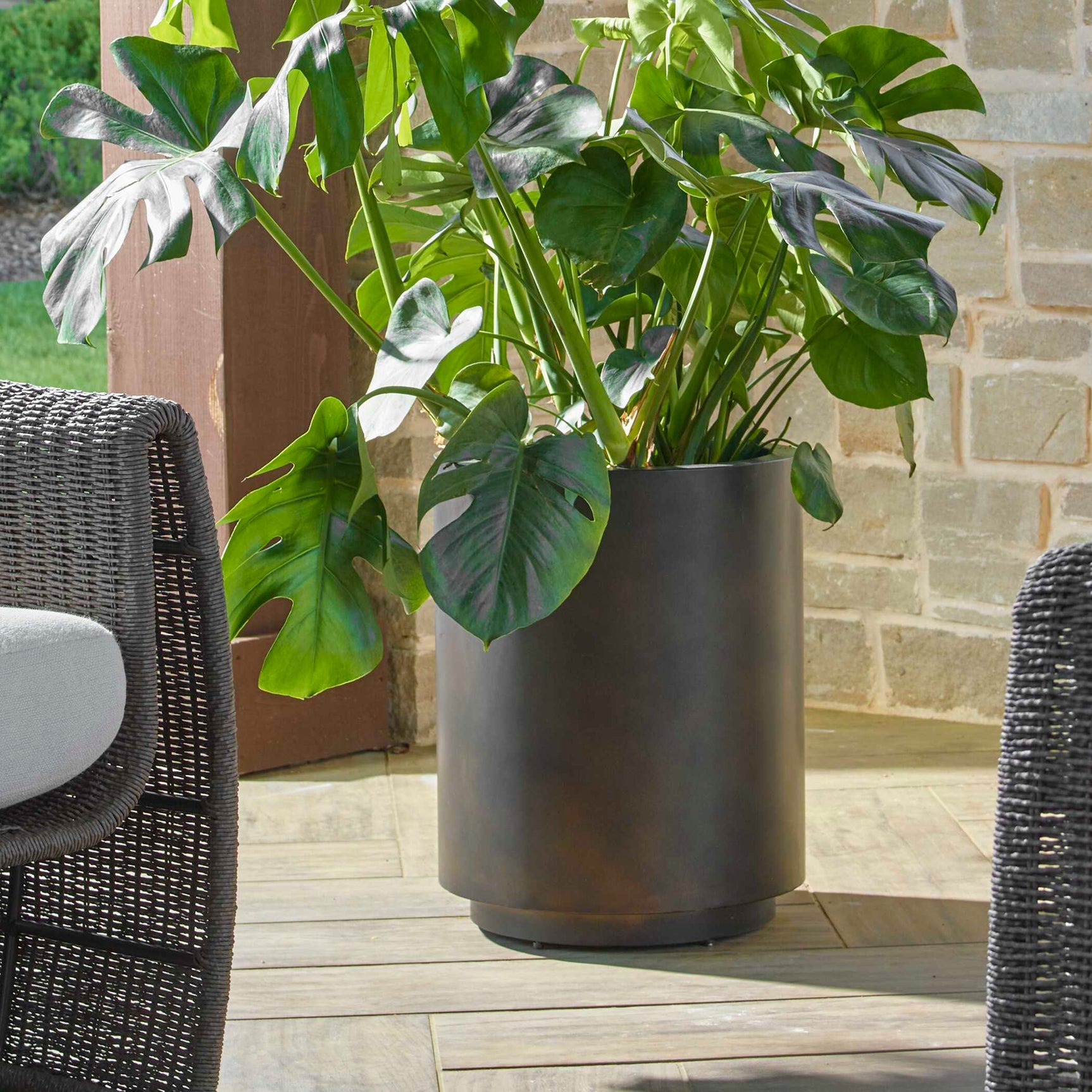 Volcan Matte Bronze Outdoor Planters (Set of 2)