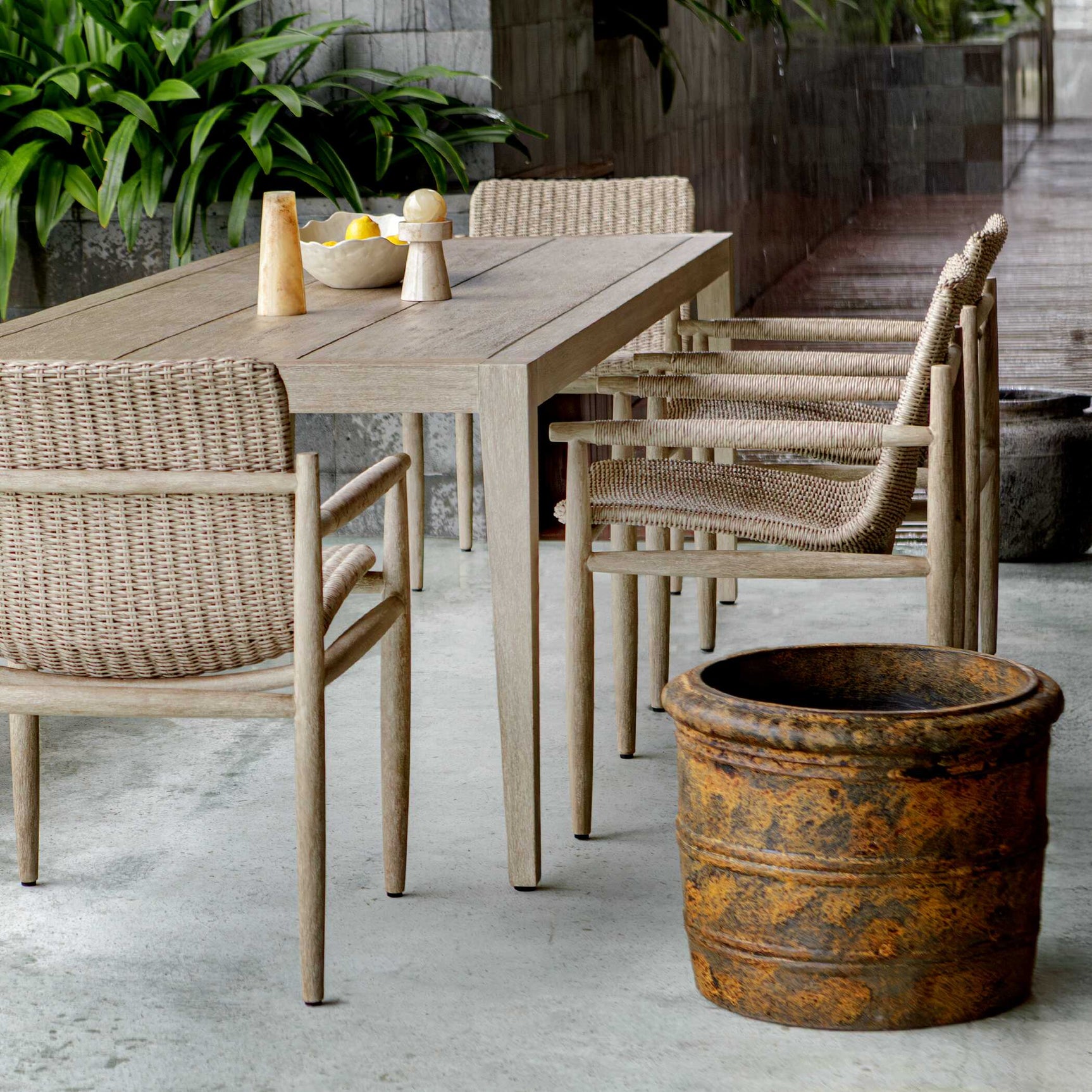 Weathered Relic Black/Brown Rustic Outdoor Planter