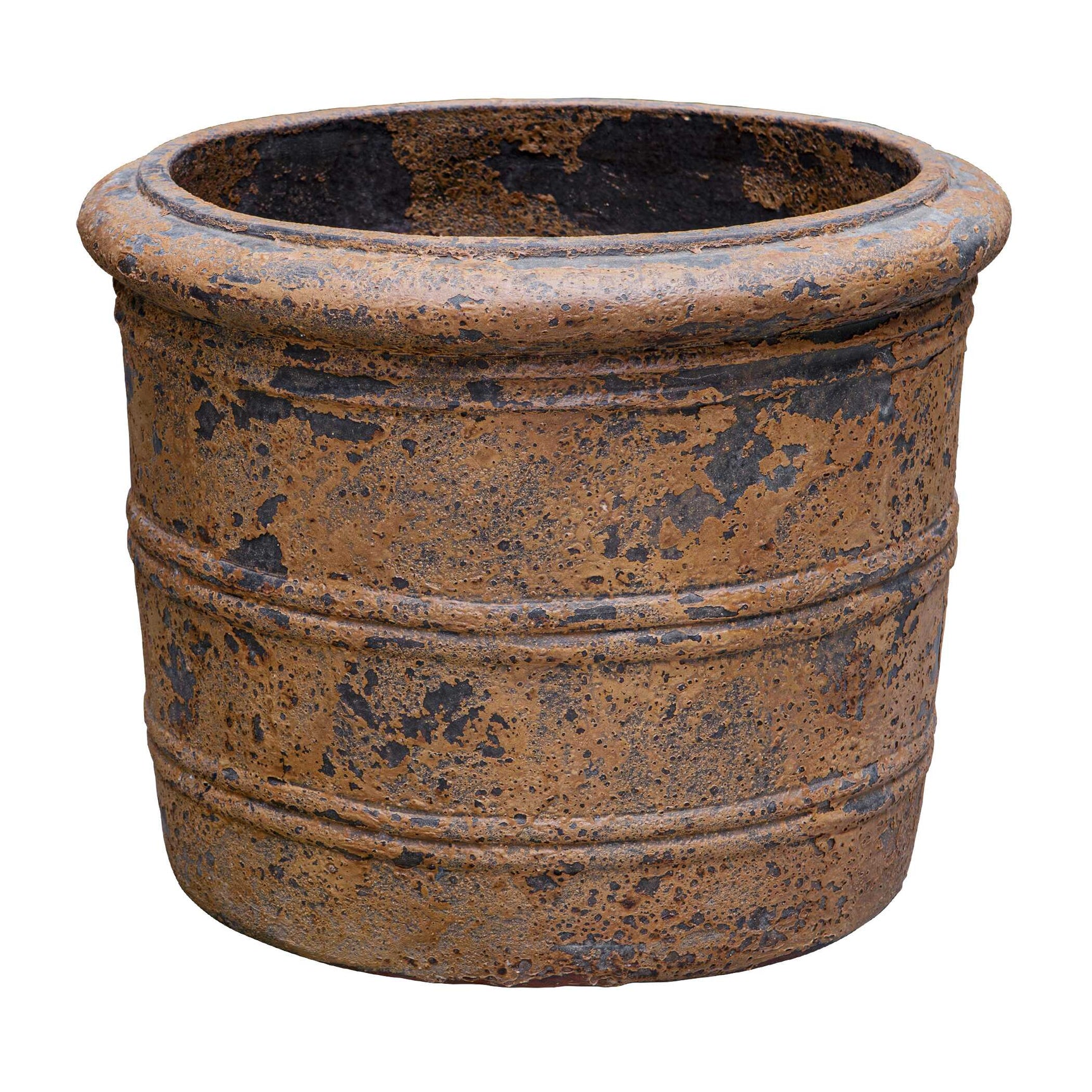 Weathered Relic Black/Brown Rustic Outdoor Planter