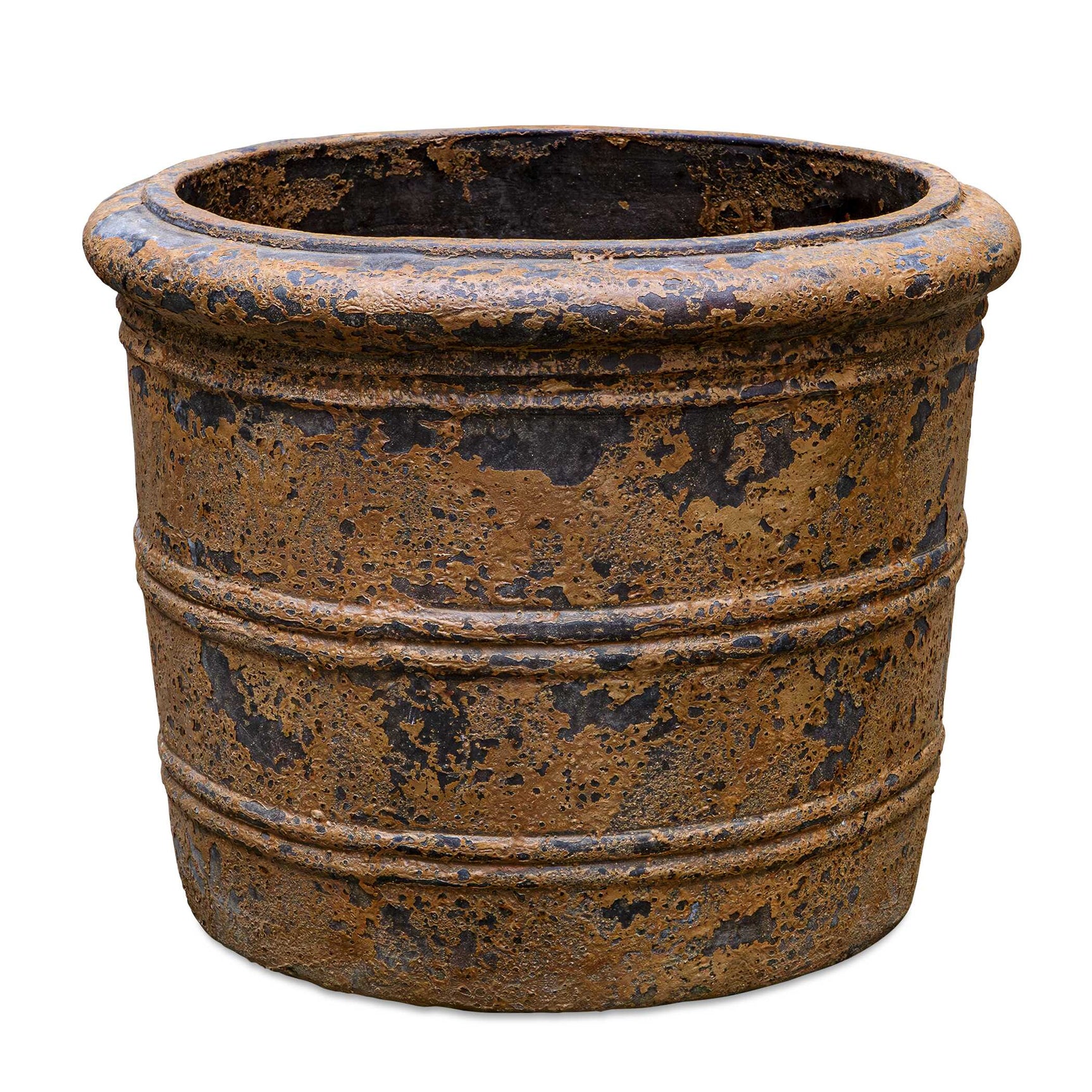 Weathered Relic Black/Brown Rustic Outdoor Planter