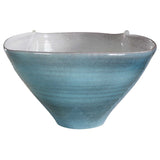 Blue Gray/White Crest Ceramic Bowl