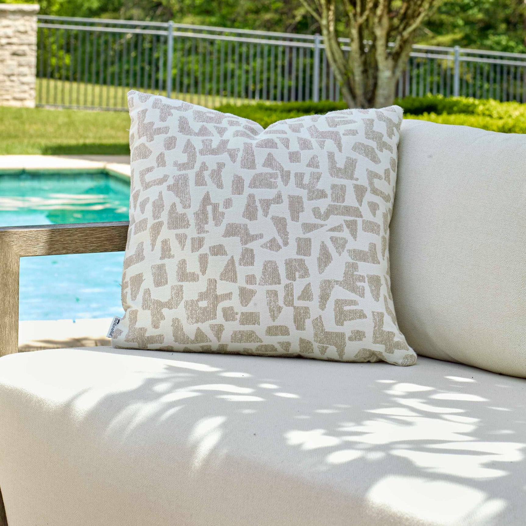 Scatter Brown/White Abstract Outdoor Pillow
