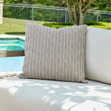 Involve Brown/White Outdoor Striped Pillow