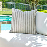 Basket Stripe Brown Rattan Outdoor Pillow