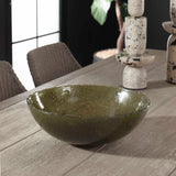 Veridian Shimmer Green Earthy Glass Bowl