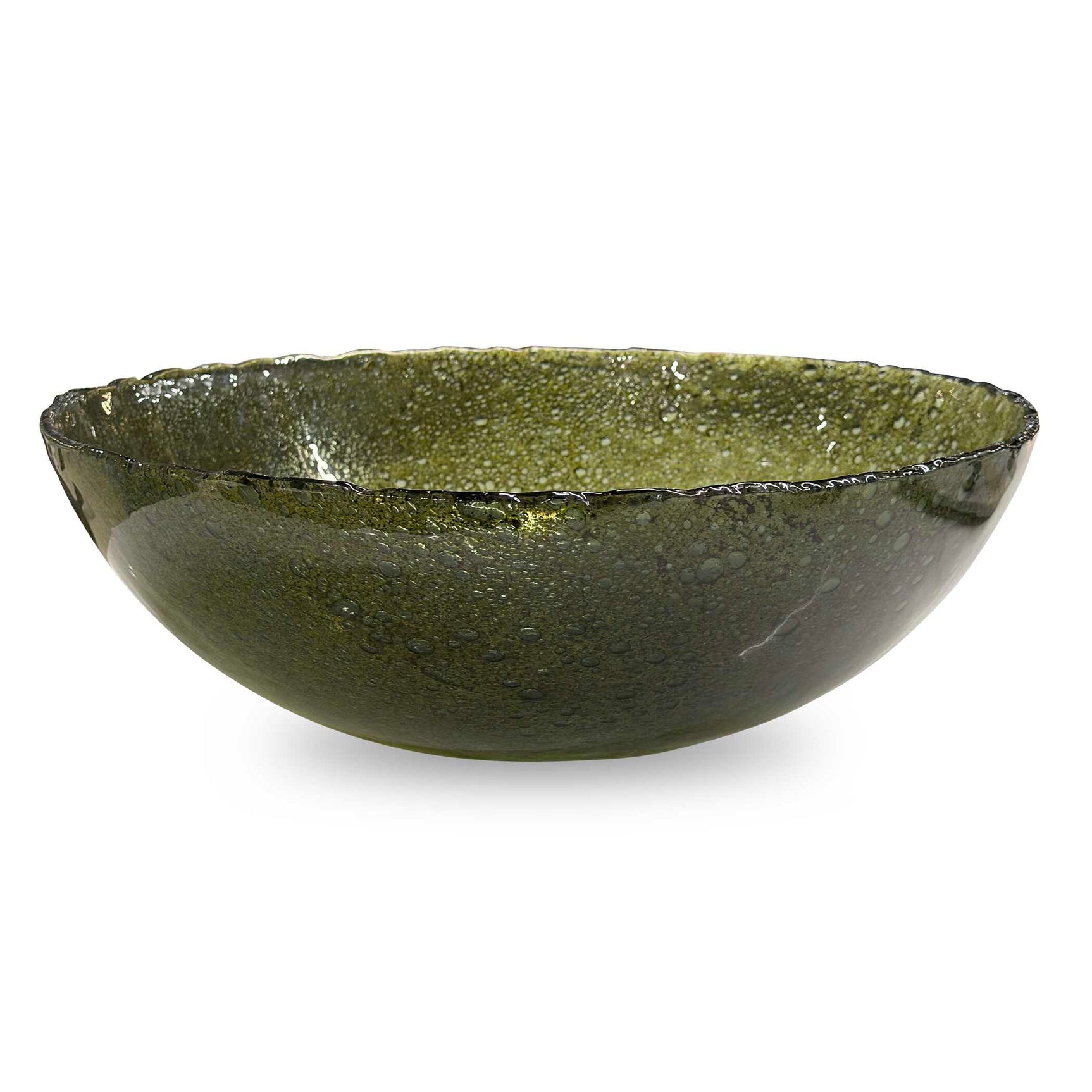 Veridian Shimmer Green Earthy Glass Bowl