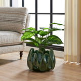 Petal Pinch Green Indoor-Outdoor Bowl