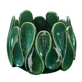 Petal Pinch Green Indoor-Outdoor Bowl