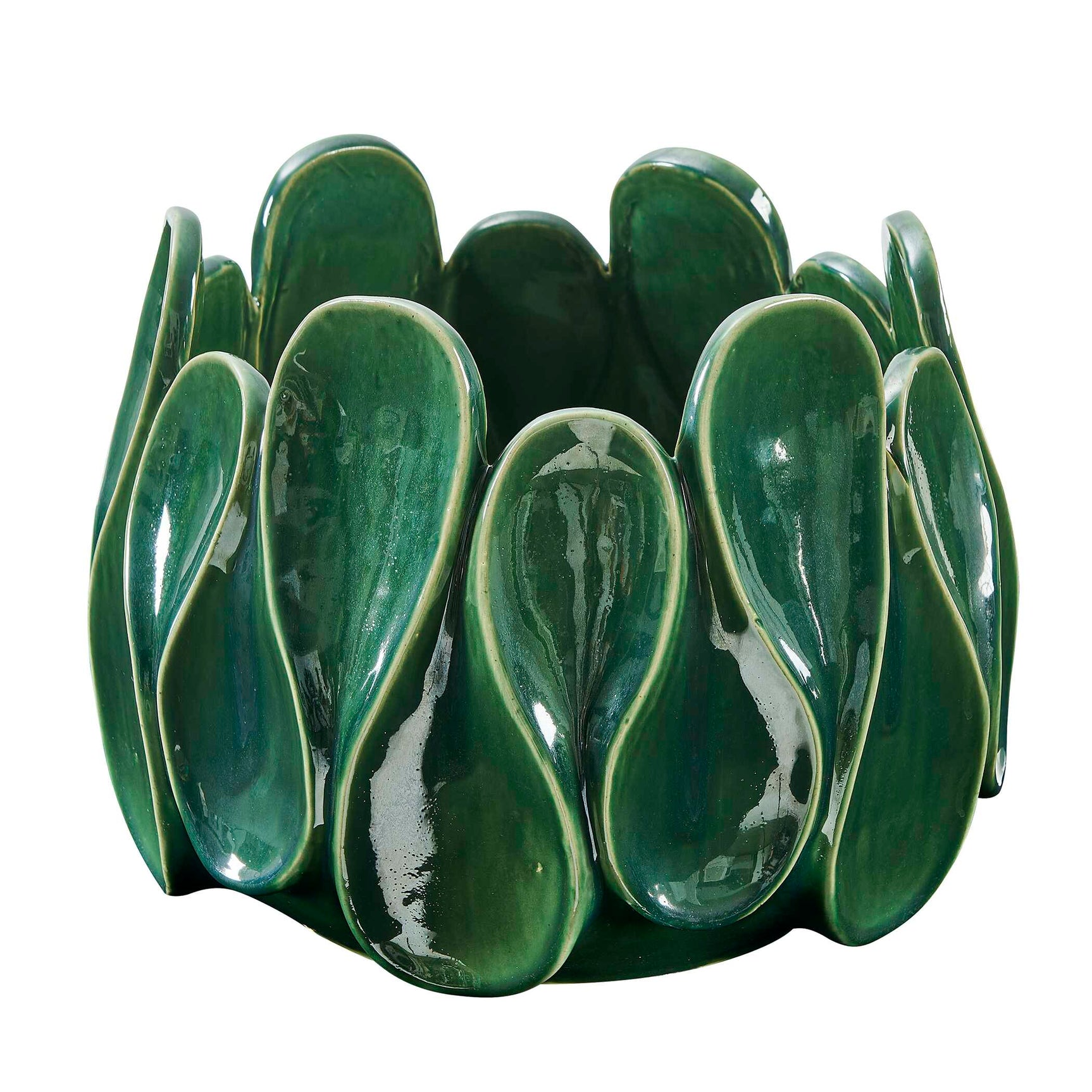 Petal Pinch Green Indoor-Outdoor Bowl