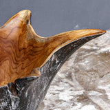 Starpetal Black/Woodtone Indoor-Outdoor Wooden Bowls (Set of 2)