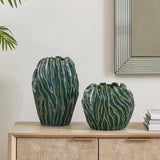 Veridian Ridge Green Indoor-Outdoor Vases (Set of 2)