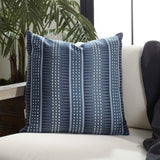 Backgammon Blue/Slate Outdoor Pillow