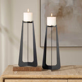 Columnar Black Candleholders (Set of 2)