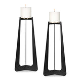 Columnar Black Candleholders (Set of 2)
