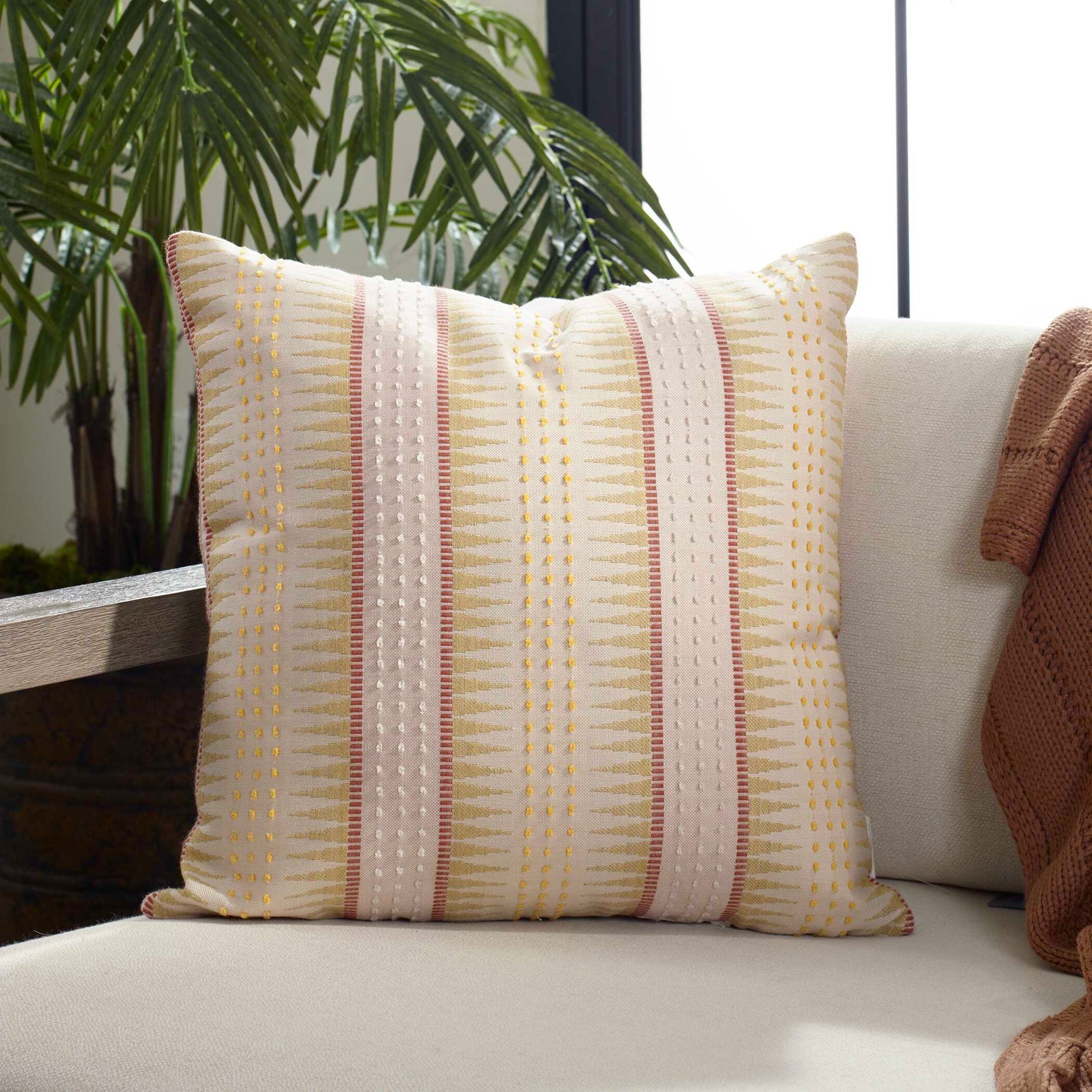 Backgammon Pink/Yellow Petal Outdoor Pillow
