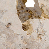 Indoor-Outdoor Quarried Stone Brown/White Candleholders (Set of 2)