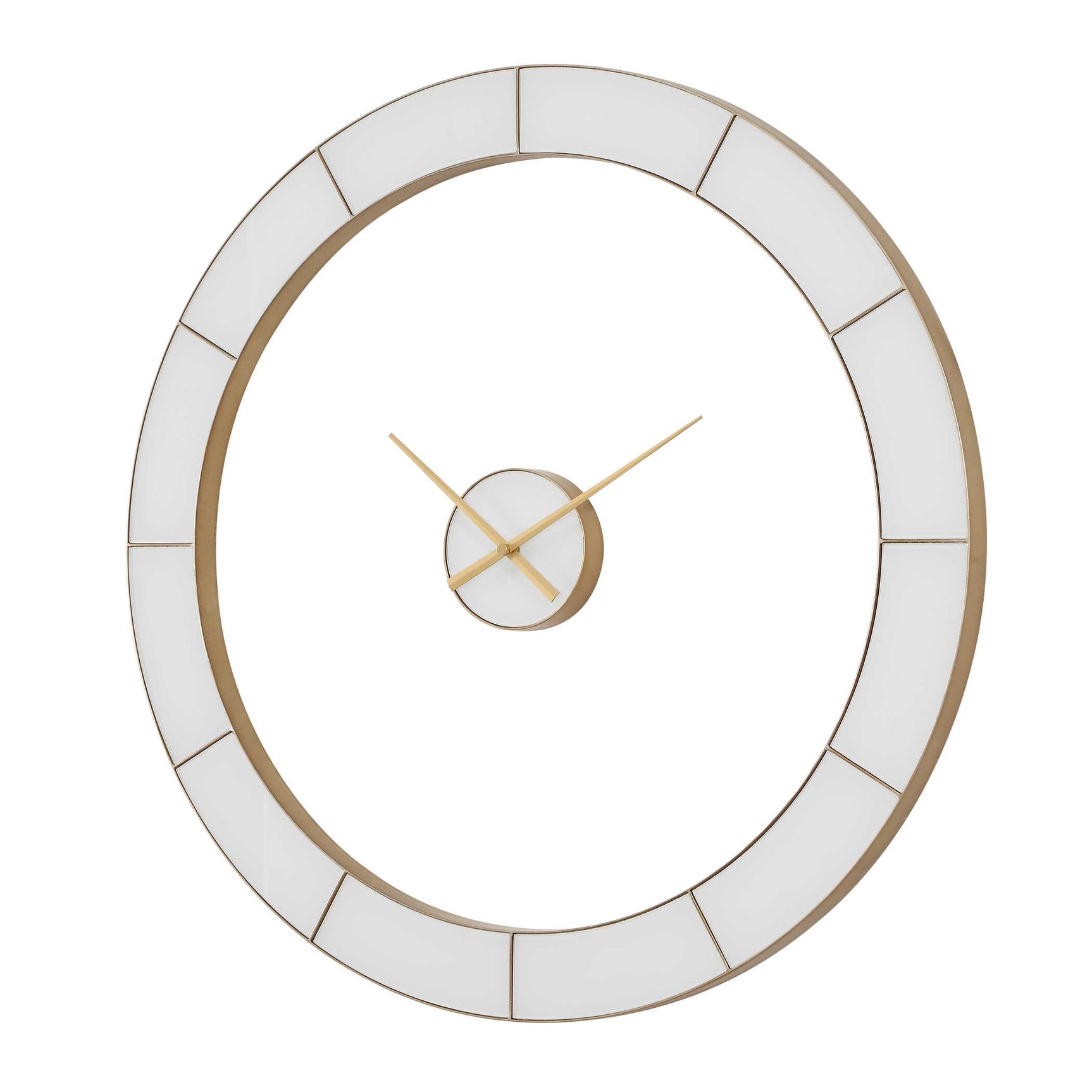 Ivory Halo Gold/White Minimalist Wall Clock