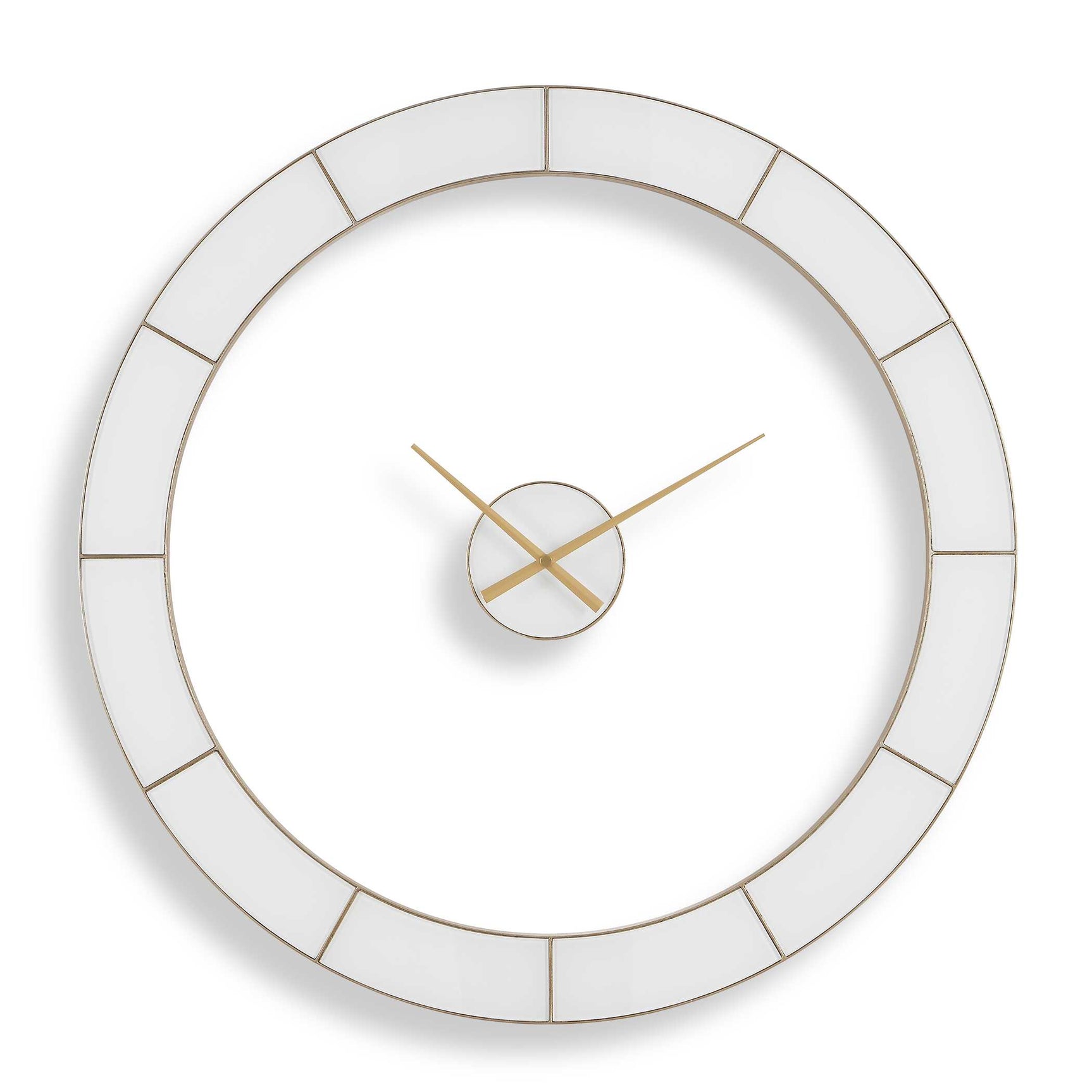Ivory Halo Gold/White Minimalist Wall Clock