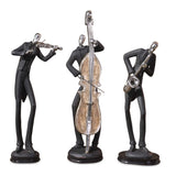 Musicians Black/Silver Decorative Figurines (Set of 3)