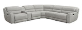Draper Smoke Leatherette 6-Pc Dual Power Reclining Sectional with 2 Power Recliners