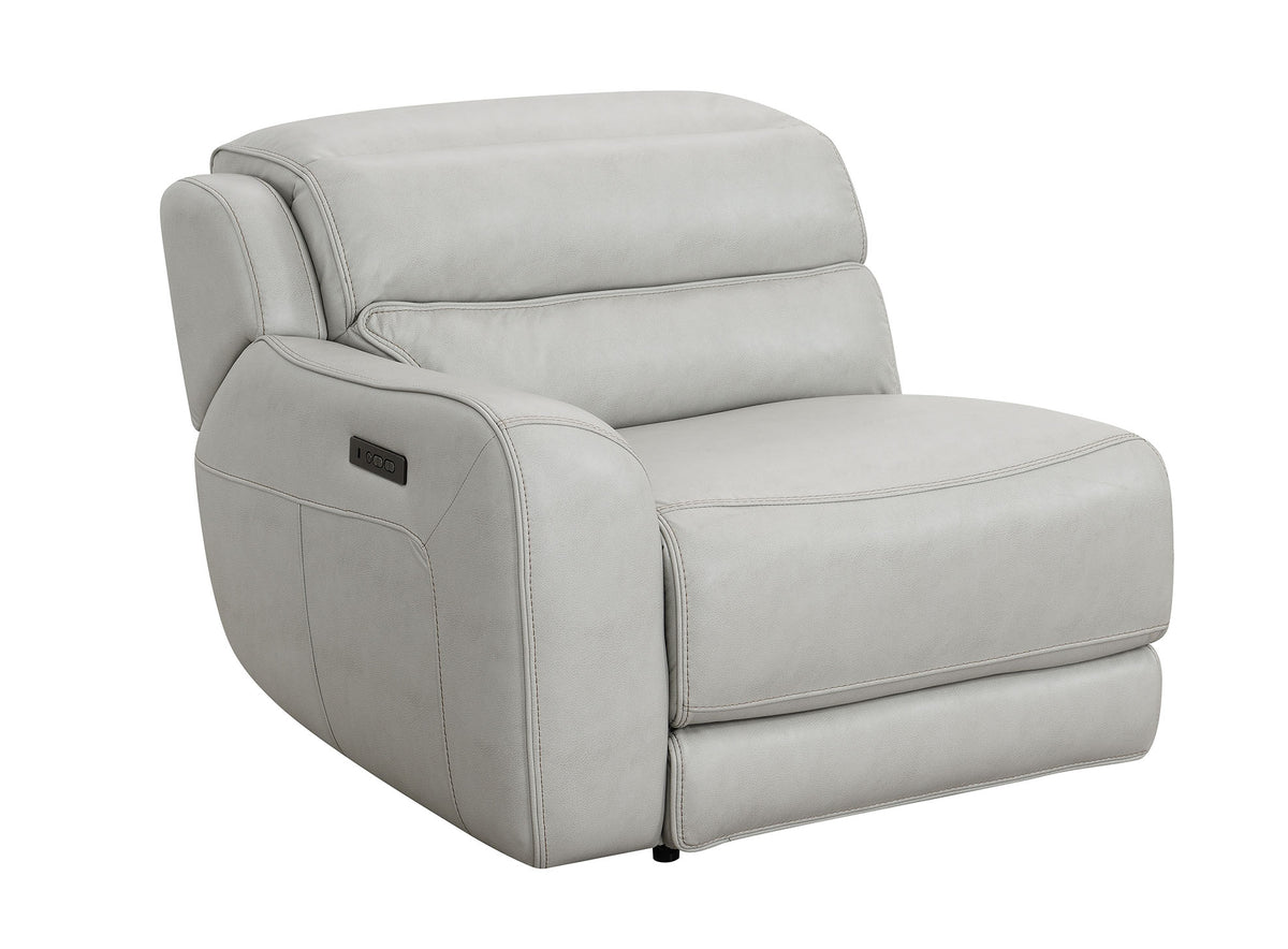 Draper Smoke Leatherette 6-Pc Dual Power Reclining Sectional with 2 Power Recliners