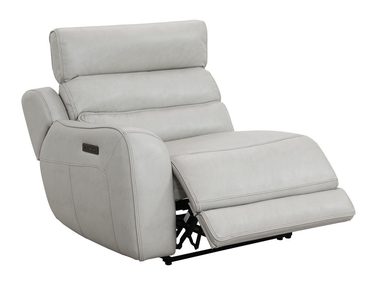 Draper Smoke Leatherette 6-Pc Dual Power Reclining Sectional with 2 Power Recliners