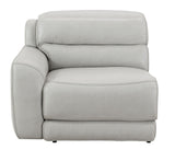 Draper Smoke Leatherette 6-Pc Dual Power Reclining Sectional with 2 Power Recliners