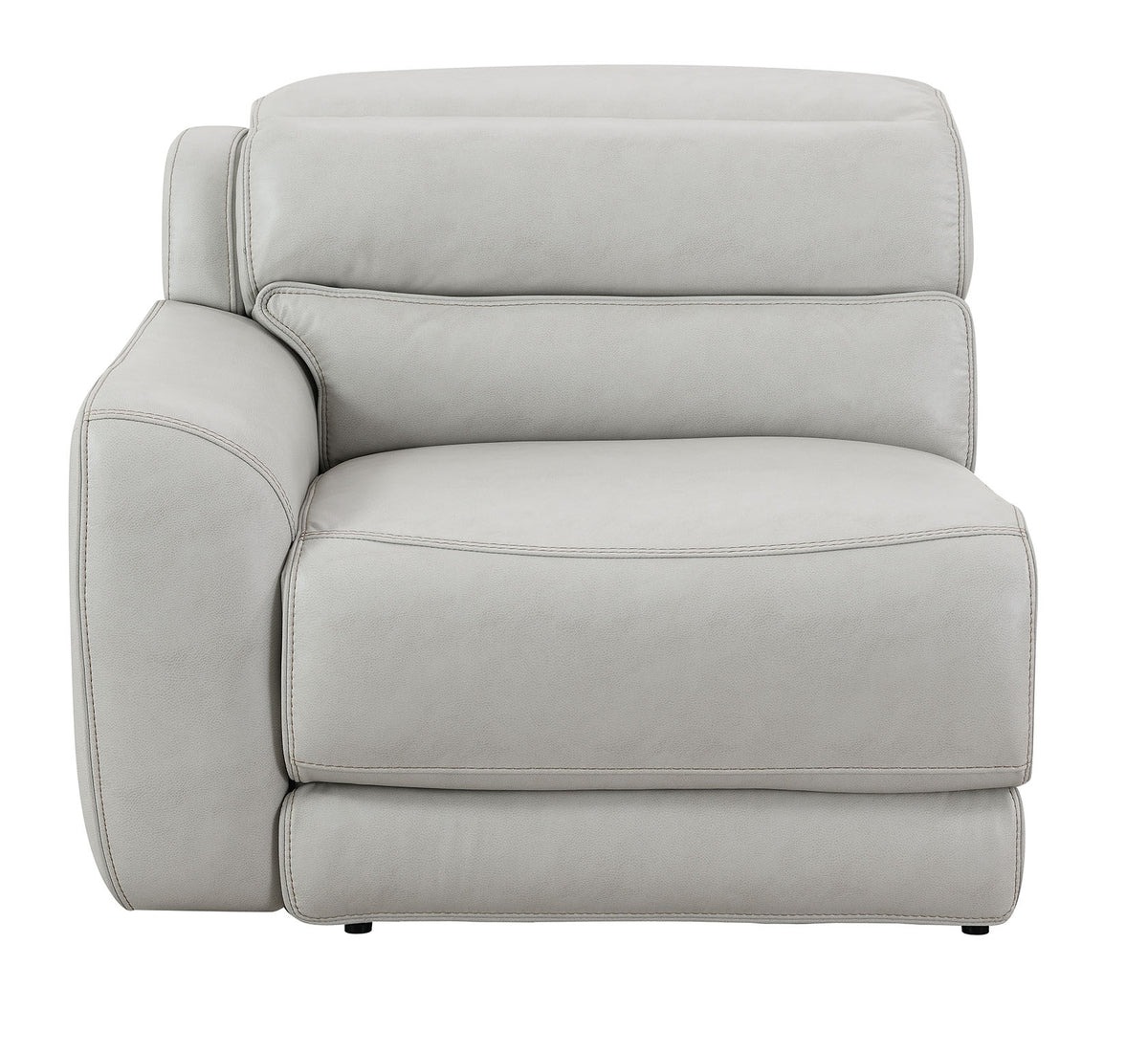 Draper Smoke Leatherette 6-Pc Dual Power Reclining Sectional with 2 Power Recliners