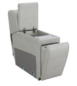 Draper Smoke Leatherette 6-Pc Dual Power Reclining Sectional with 2 Power Recliners