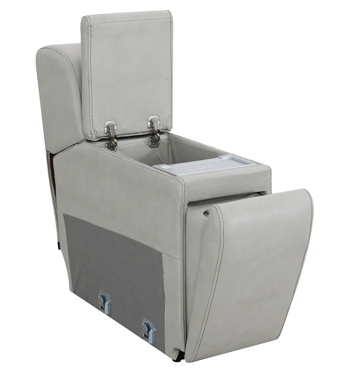 Draper Smoke Leatherette 6-Pc Dual Power Reclining Sectional with 2 Power Recliners
